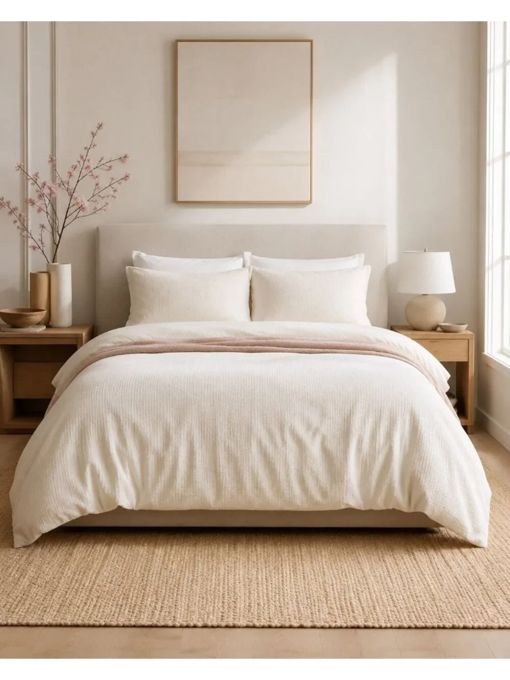 S25 | Quince Organic Luxe Honeycomb Duvet Cover King Cal King Undyed NWT